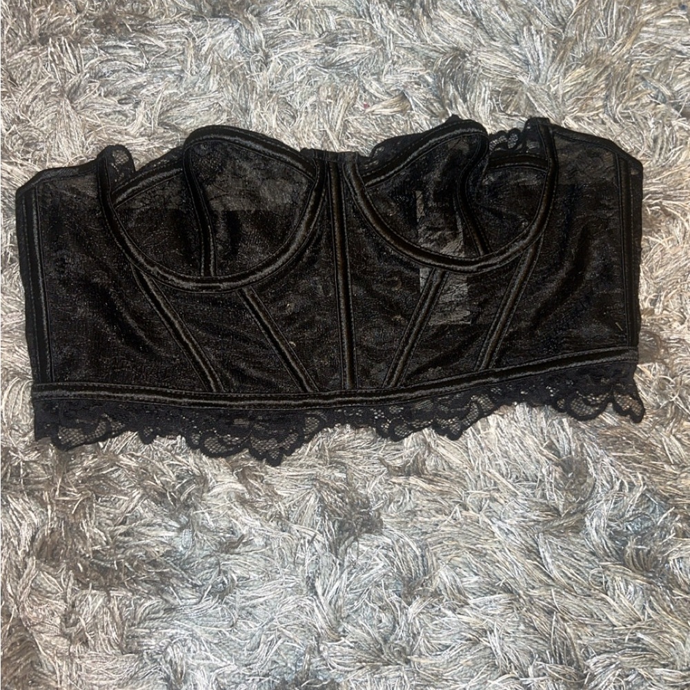 SHEIN Black Lace Corset Top